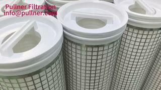 Kartrid filter tahan suhu tinggi dengan sangkar luar tahan karat dan penutup ujung yang diperkuat