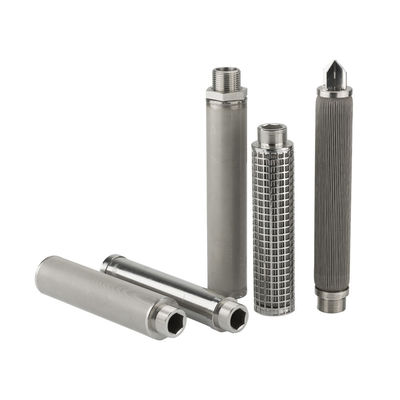 Kartrid Filter Logam Seri PHSV dengan Rib Pengelasan Spiral dan Kawat Berbentuk V untuk Filtrasi Kekuatan Tinggi