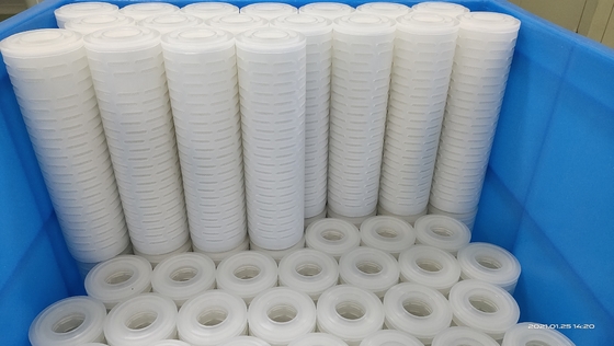 80°C Kartrid Filter Pleated Untuk Sterilisasi Air Panas Beredar 5 - 40 Inci Panjang