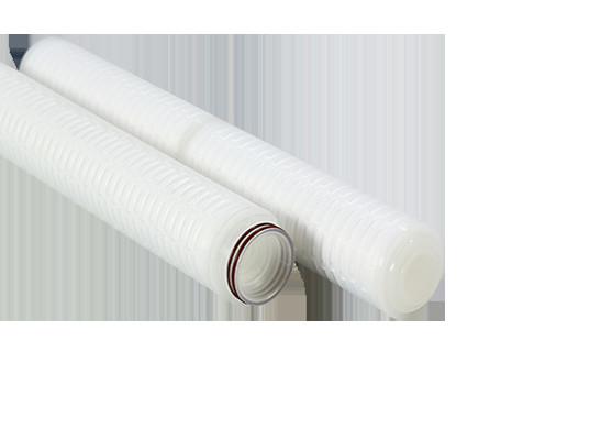 0.45um PP pleated Filter dengan Polypropylene End Caps Pores Size 0.1um-60um Max Temp 82°C