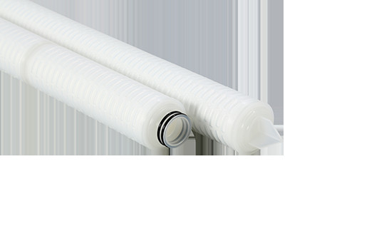 0.45um PP pleated Filter dengan Polypropylene End Caps Pores Size 0.1um-60um Max Temp 82°C
