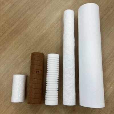 10 inci PP Melt Blown Filter Cartridge dengan kepadatan pori bertingkat dan sertifikasi ISO9001 untuk pemurnian air