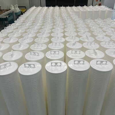 Kartrid Filter Lipit PP Aliran Besar Industri dengan Kisaran Mikron 1um-100um untuk Pra-filtrasi RO
