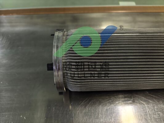 Tutup Akhir Filter yang Disesuaikan: Kartrid Filter Lipit Baja Tahan Karat 316L 10 inci Felt Serat Sinter untuk Filtrasi Industri Suhu Tinggi
