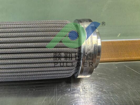 Tutup Akhir Filter yang Disesuaikan: Kartrid Filter Lipit Baja Tahan Karat 316L 10 inci Felt Serat Sinter untuk Filtrasi Industri Suhu Tinggi