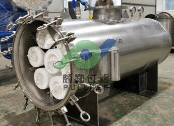 ISO bersertifikat Rumah Filter Aliran Tinggi Horizontal dengan 70 inci Kartrid Filter Aliran Tinggi untuk Aplikasi Industri